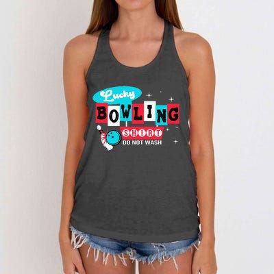 Bowling Design Do Not Wash This Is My Lucky Bowling Women's Knotted Racerback Tank