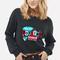 Bowling Design Do Not Wash This Is My Lucky Bowling Cropped Pullover Crew