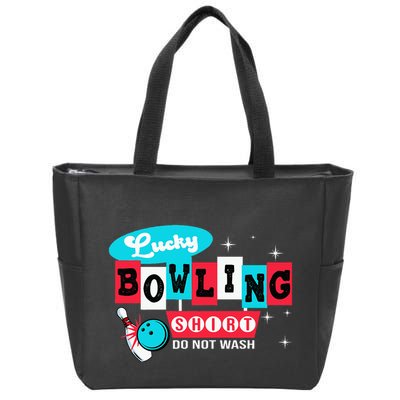 Bowling Design Do Not Wash This Is My Lucky Bowling Zip Tote Bag