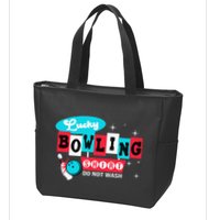 Bowling Design Do Not Wash This Is My Lucky Bowling Zip Tote Bag