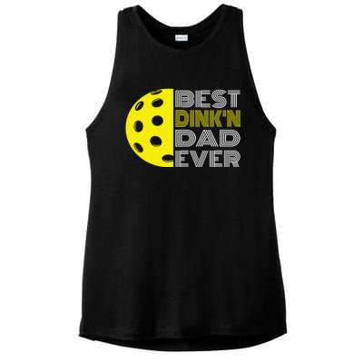 Best DinkN Dad Ever Pickleball Fun Fathers Day Cute Gift Ladies PosiCharge Tri-Blend Wicking Tank