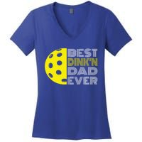 Best DinkN Dad Ever Pickleball Fun Fathers Day Cute Gift Women's V-Neck T-Shirt