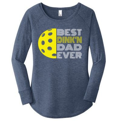 Best DinkN Dad Ever Pickleball Fun Fathers Day Cute Gift Women's Perfect Tri Tunic Long Sleeve Shirt