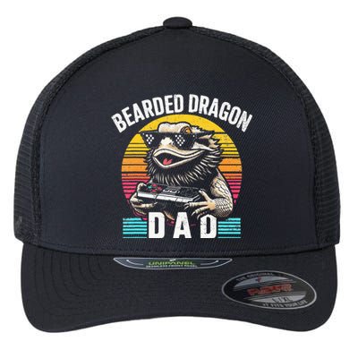 Bearded Dragon Dad Vintage Video Game Lizard Reptile Lover  Flexfit Unipanel Trucker Cap