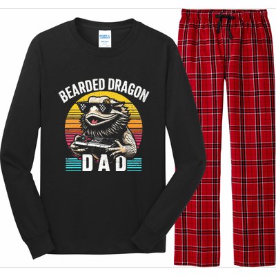 Bearded Dragon Dad Vintage Video Game Lizard Reptile Lover  Long Sleeve Pajama Set