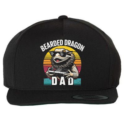 Bearded Dragon Dad Vintage Video Game Lizard Reptile Lover  Wool Snapback Cap