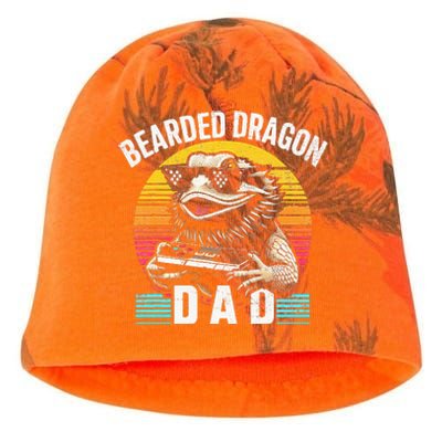 Bearded Dragon Dad Vintage Video Game Lizard Reptile Lover  Kati - Camo Knit Beanie