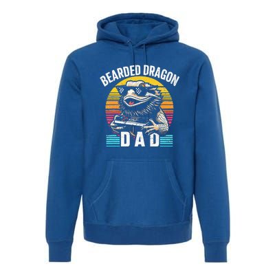 Bearded Dragon Dad Vintage Video Game Lizard Reptile Lover  Premium Hoodie