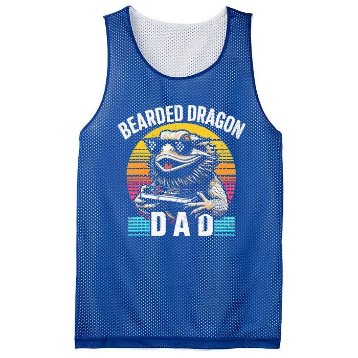 Bearded Dragon Dad Vintage Video Game Lizard Reptile Lover  Mesh Reversible Basketball Jersey Tank