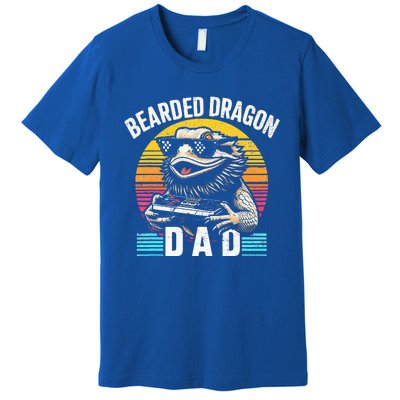 Bearded Dragon Dad Vintage Video Game Lizard Reptile Lover  Premium T-Shirt