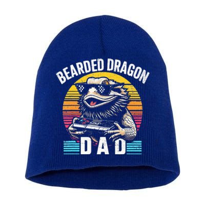 Bearded Dragon Dad Vintage Video Game Lizard Reptile Lover  Short Acrylic Beanie