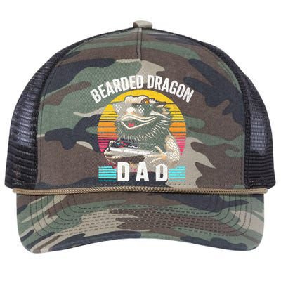 Bearded Dragon Dad Vintage Video Game Lizard Reptile Lover  Retro Rope Trucker Hat Cap