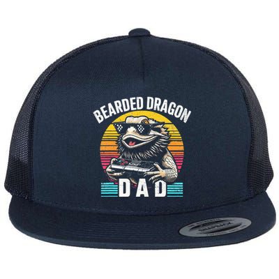 Bearded Dragon Dad Vintage Video Game Lizard Reptile Lover  Flat Bill Trucker Hat