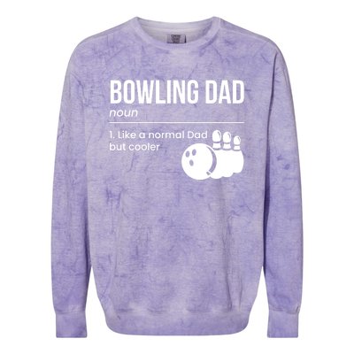 Bowling Dad Definition Gift Colorblast Crewneck Sweatshirt