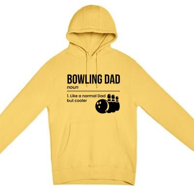 Bowling Dad Definition Gift Premium Pullover Hoodie