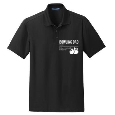 Bowling Dad Definition Gift Dry Zone Grid Polo