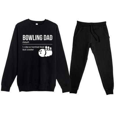 Bowling Dad Definition Gift Premium Crewneck Sweatsuit Set