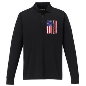 Best Dog Dad Ever American Flag Funny Daddy Father Dog Lover Performance Long Sleeve Polo