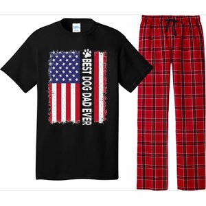 Best Dog Dad Ever American Flag Funny Daddy Father Dog Lover Pajama Set