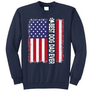 Best Dog Dad Ever American Flag Funny Daddy Father Dog Lover Sweatshirt