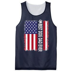 Best Dog Dad Ever American Flag Funny Daddy Father Dog Lover Mesh Reversible Basketball Jersey Tank