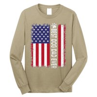 Best Dog Dad Ever American Flag Funny Daddy Father Dog Lover Long Sleeve Shirt