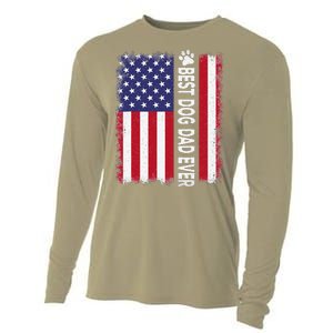 Best Dog Dad Ever American Flag Funny Daddy Father Dog Lover Cooling Performance Long Sleeve Crew