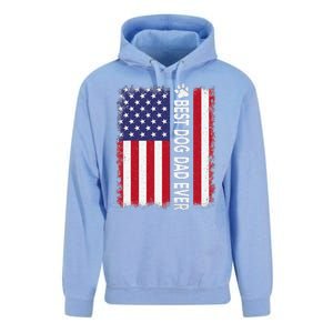 Best Dog Dad Ever American Flag Funny Daddy Father Dog Lover Unisex Surf Hoodie