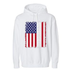 Best Dog Dad Ever American Flag Funny Daddy Father Dog Lover Garment-Dyed Fleece Hoodie