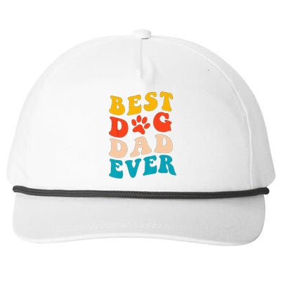 Best Dog Dad Ever Fathers Day Dog Dad Retro Vintage Snapback Five-Panel Rope Hat