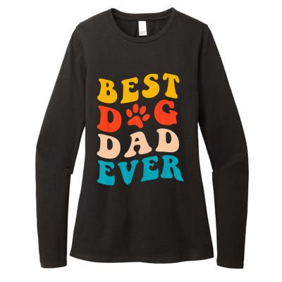 Best Dog Dad Ever Fathers Day Dog Dad Retro Vintage Womens CVC Long Sleeve Shirt