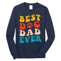 Best Dog Dad Ever Fathers Day Dog Dad Retro Vintage Long Sleeve Shirt