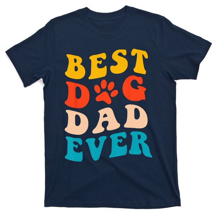 Best Dog Dad Ever Fathers Day Dog Dad Retro Vintage T-Shirt