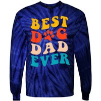 Best Dog Dad Ever Fathers Day Dog Dad Retro Vintage Tie-Dye Long Sleeve Shirt