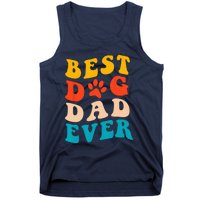 Best Dog Dad Ever Fathers Day Dog Dad Retro Vintage Tank Top