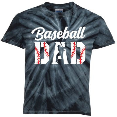 Baseball Dad - Dad Baseball Kids Tie-Dye T-Shirt