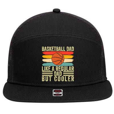 Basketball Dad Design Father Day Basketball Father Cute Gift 7 Panel Mesh Trucker Snapback Hat