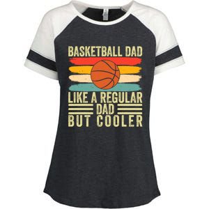 Basketball Dad Design Father Day Basketball Father Cute Gift Enza Ladies Jersey Colorblock Tee