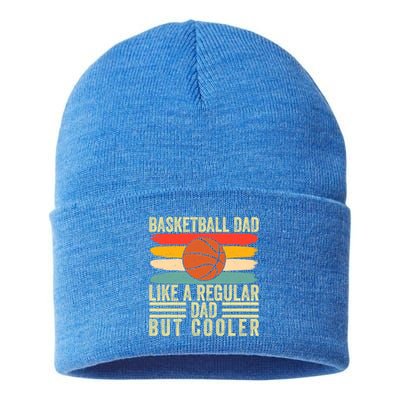 Basketball Dad Design Father Day Basketball Father Cute Gift Sustainable Knit Beanie