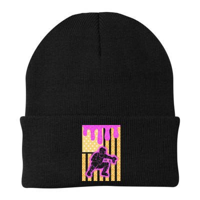 Baseball Drip Dripping Ice Cream Baseball American Flag Beanie