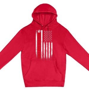 Best Dog Dad Ever American Flag Gift For Best Father Premium Pullover Hoodie