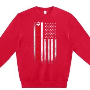 Best Dog Dad Ever American Flag Gift For Best Father Premium Crewneck Sweatshirt