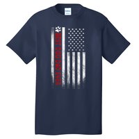 Best Dog Dad Ever American Flag Gift For Best Father Tall T-Shirt