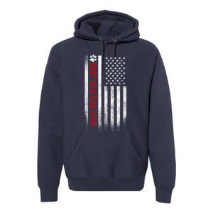 Best Dog Dad Ever American Flag Gift For Best Father Premium Hoodie