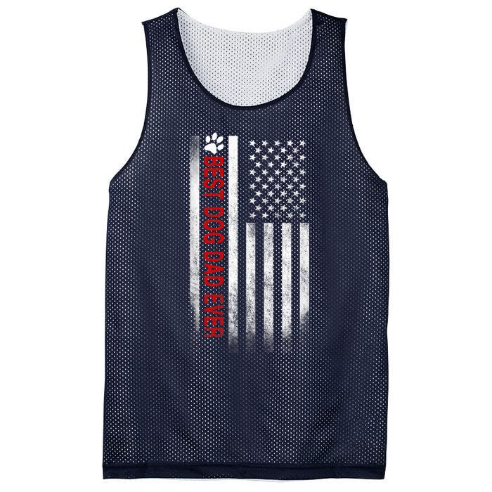 Best Dog Dad Ever American Flag Gift For Best Father Mesh Reversible Basketball Jersey Tank