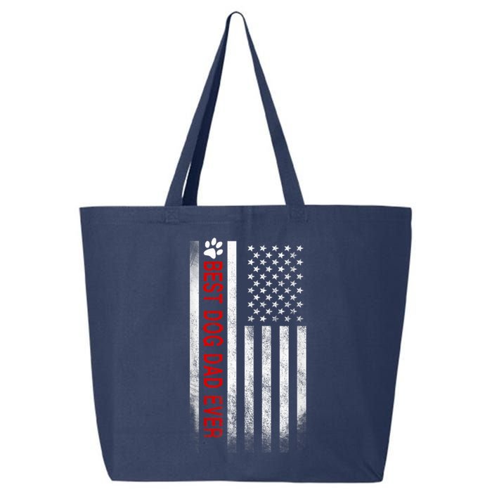 Best Dog Dad Ever American Flag Gift For Best Father 25L Jumbo Tote