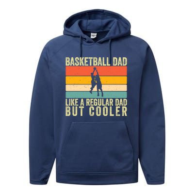 Basketball Dad Design Father Day Basketball Father Gift Performance Fleece Hoodie