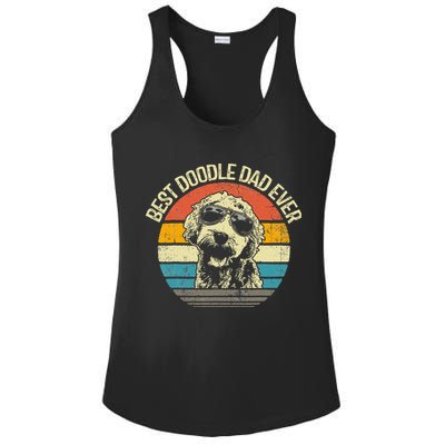 Best Doodle Dad Ever Funny Goldendoodle Dad Vintage Gifts  Ladies PosiCharge Competitor Racerback Tank