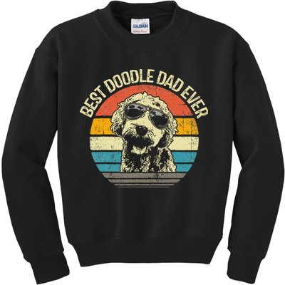 Best Doodle Dad Ever Funny Goldendoodle Dad Vintage Gifts  Kids Sweatshirt