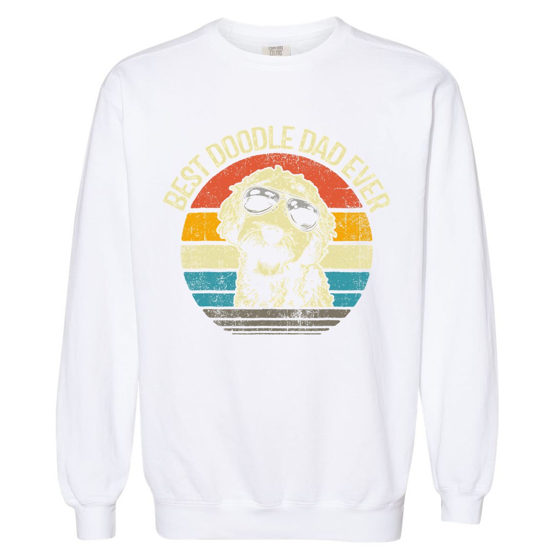 Best Doodle Dad Ever Funny Goldendoodle Dad Vintage Gifts  Garment-Dyed Sweatshirt